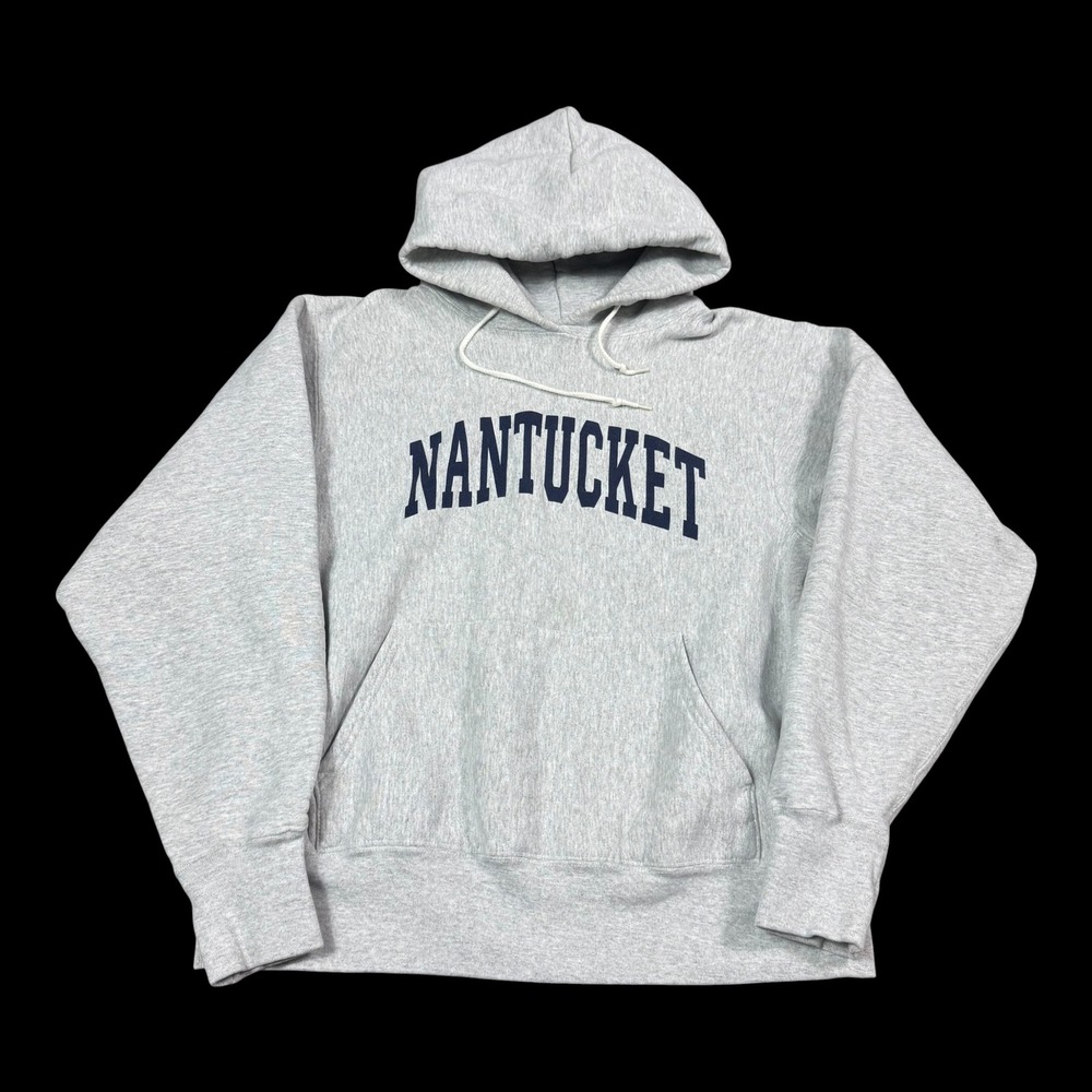 Vintage 90s The Cotton Exchange Nantucket Gray Hoodie Sweatshirt Men's M FLAW